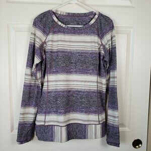 Lululemon Race your Pace Long Sleeve running striped Top Shirt Size 12 Athletic